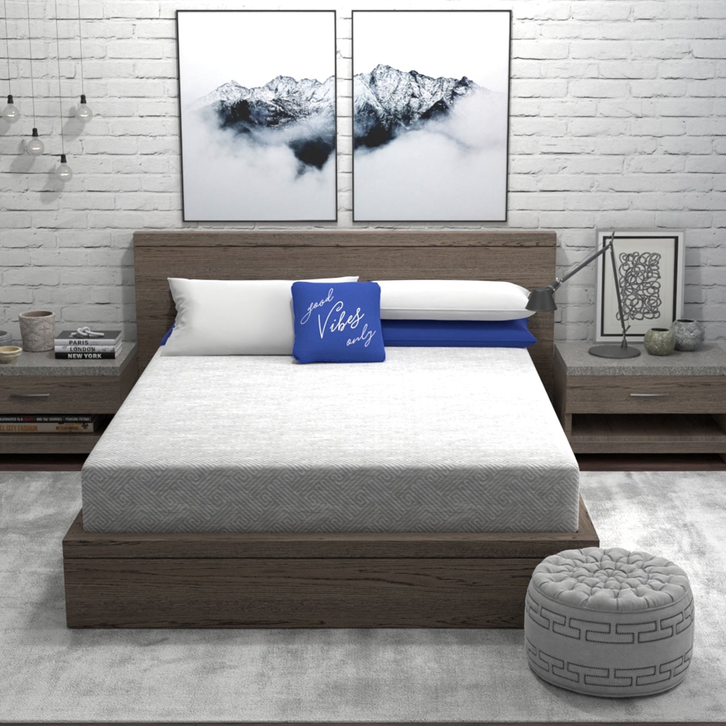 Vibe Heather Grey 8¡± Gel Memory Foam Mattress in Camcorder Box, Twin Extra Long [Ultra Small Package]