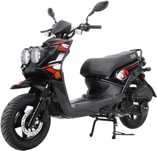 X-Pro Brand New 150cc Gas Moped Scooter, 12 Aluminum Wheels Electric/Kick Start Dual Headlights