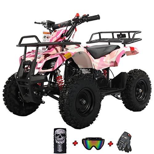 X-Pro Brand New 40cc ATV for kids, Mini Gas Powered ATV-Pink Camo