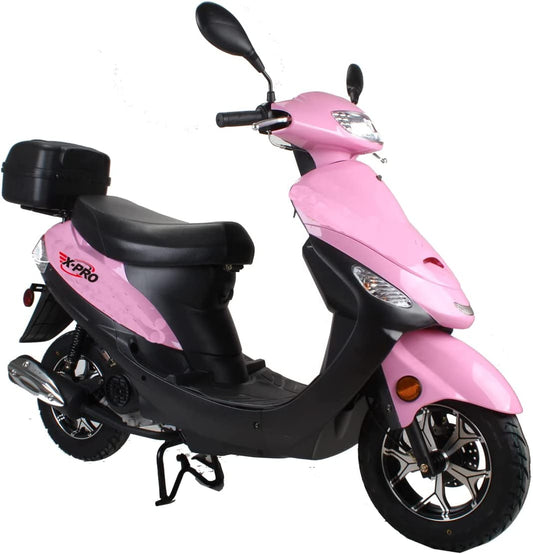 X-Pro Brand New 50cc Gas Moped Scooter, 10 Aluminum Wheels Electric/Kick Start! Large Headlights