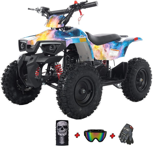 X-Pro Brand New Bolt 40cc Mini Gas ATV for Kids with 4 Stroke Pull Start, Disc Brake 6 Tires