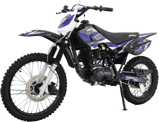 X-Pro Brand New Hawk 150cc Pit Dirt Bike with 5-Speed Manual Transmission, Kick Start 19/16 Wheels