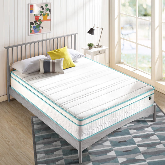 Zinus Green Tea Infused Euro Top 12 Innerspring Mattress, Adult, Full