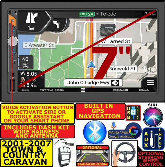 01-07 DODGE CARAVAN CHRYSLER TOWN & COUNTRY GPS NAVIGATION BLUETOOTH Automobile RADIO