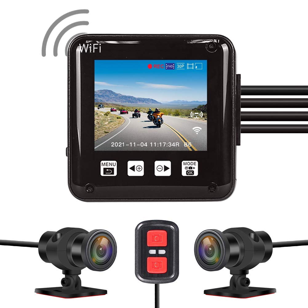 VSYSTO 2 Inch Screen HD 1080P Motorcycle , Full Body Waterproof SonyIMX307 150¡ã Extended Viewpoint Fish Eye Camera lens Front and Back Camera, WDR, Dark Vision, Loop Recording, G-sensor