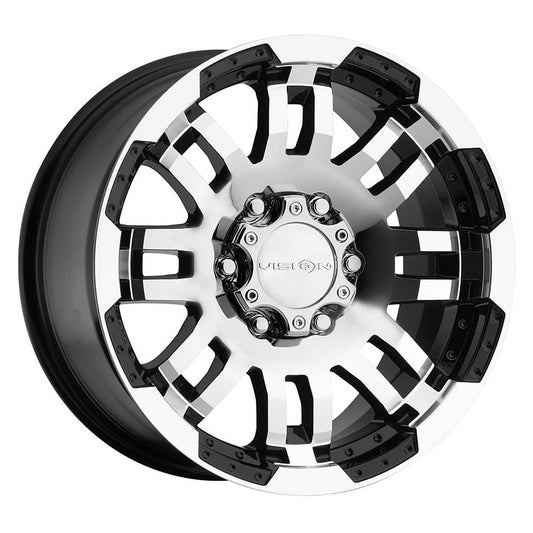 Vision Off-Road Warrior 20x9 6x139.7 18et Gloss Black Machined Face Wheel