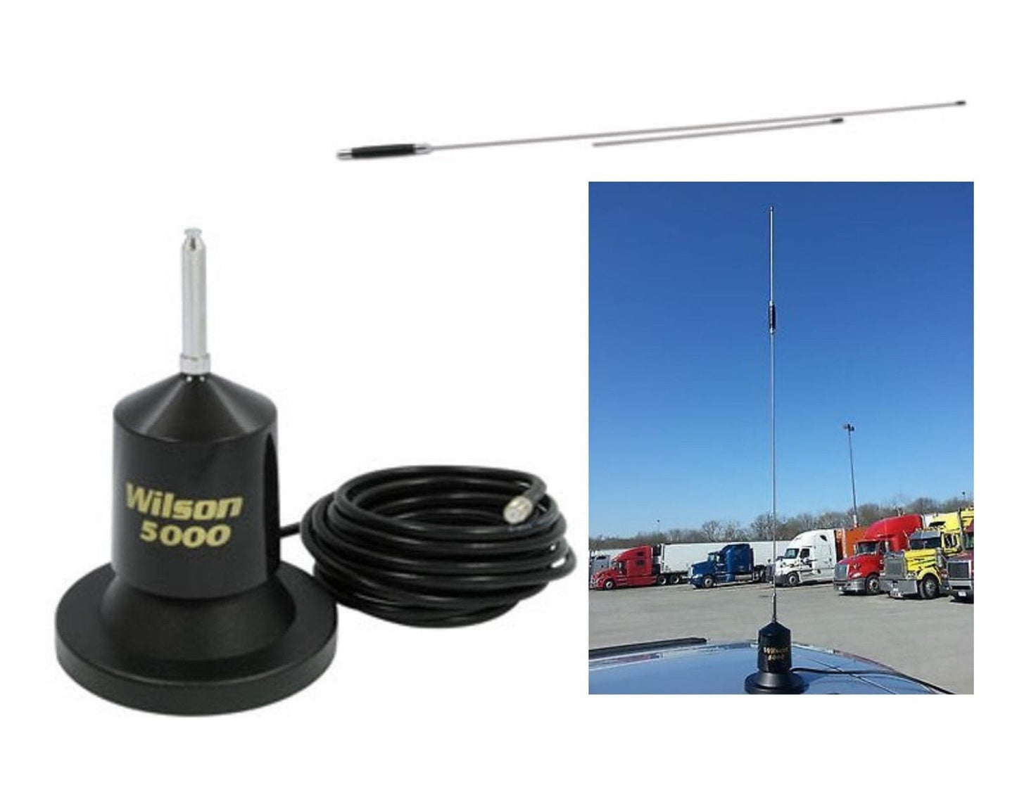 Wilson 5000 Magnet Mount CB Radio Antenna 880-200152B 62.5 & 36 short Whip