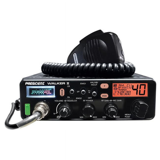 Walker FCC CB Radio - 40 Channel Weather Alert & Auto Squelch Control Compact Radio for Truckers, Black